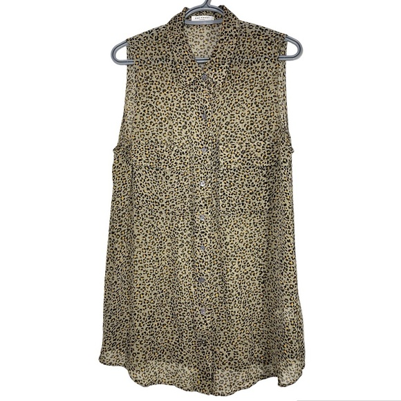 Equipment Dresses & Skirts - Equipment Femme Silk Sleeveless Leopard Print Shirt Dress size L